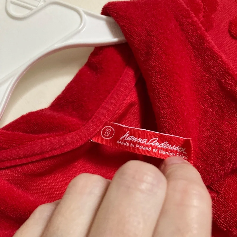 *Hanna Andersson Red Embossed Floral Girl’s Size 6-7yrs Swim Cover Up #LB